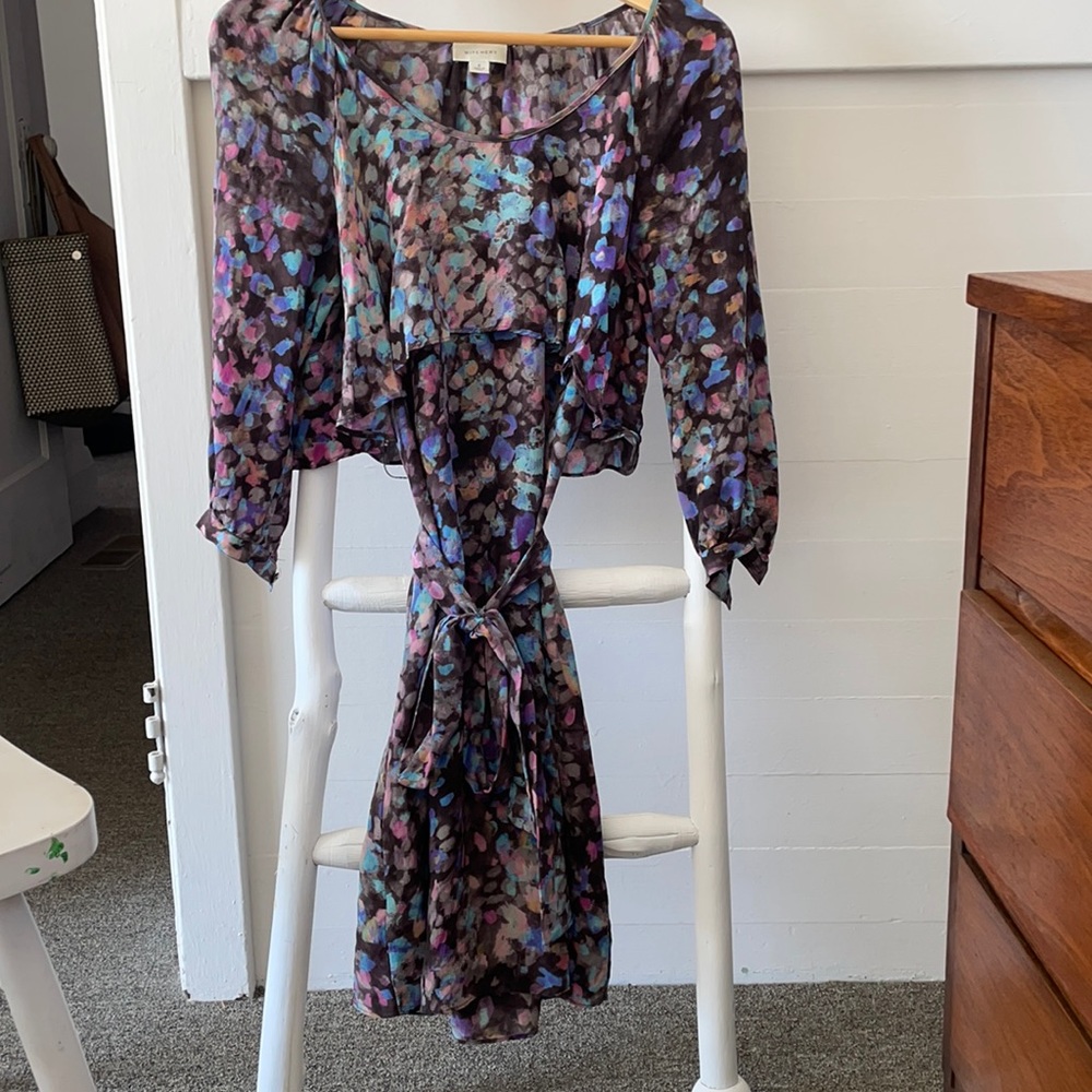 colorful abstract boutique dress medium length
